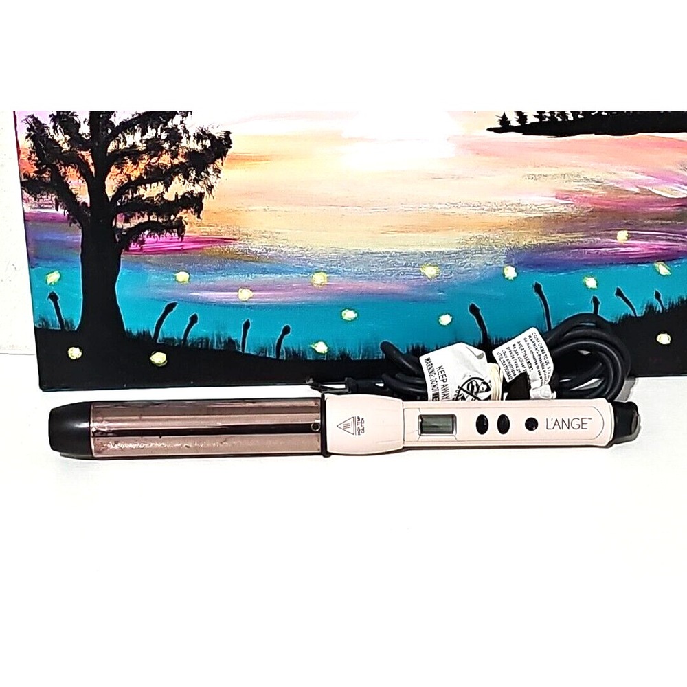 L'ange Hair Curling Wand Iron HT212 Pink 1 Inch Barrel Digital Fast Heat Tested